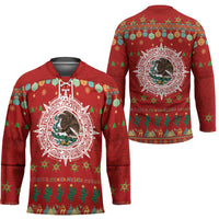 Mexico Merry Christmas Hockey Jersey Mexican Cultural Emblem Xmas Style - Polynesian Pride