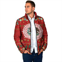 Mexico Merry Christmas Padded Jacket Mexican Cultural Emblem Xmas Style - Polynesian Pride