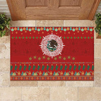 Mexico Merry Christmas Rubber Doormat Mexican Cultural Emblem Xmas Style - Polynesian Pride