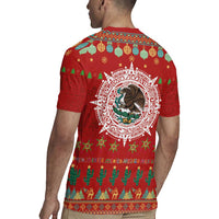Mexico Merry Christmas Rugby Jersey Mexican Cultural Emblem Xmas Style - Polynesian Pride