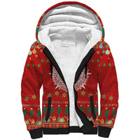 Mexico Merry Christmas Sherpa Hoodie Mexican Cultural Emblem Xmas Style - Polynesian Pride