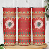 Mexico Merry Christmas Skinny Tumbler Mexican Cultural Emblem Xmas Style - Polynesian Pride