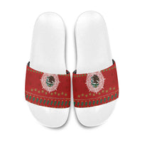Mexico Merry Christmas Slide Sandals Mexican Cultural Emblem Xmas Style - Polynesian Pride