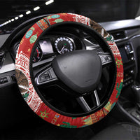 Mexico Merry Christmas Steering Wheel Cover Mexican Cultural Emblem Xmas Style - Polynesian Pride