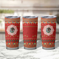 Mexico Merry Christmas Tumbler Cup Mexican Cultural Emblem Xmas Style - Polynesian Pride