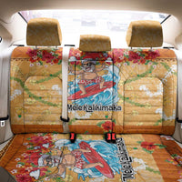 Hawaii Mele Kalikimaka Back Car Seat Cover Funny Santa Claus Surfing on Tropical Plants - Polynesian Pride