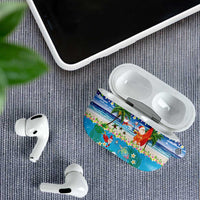 Polynesian Merry Christmas AirPods Case Funny Santa Beach Tropical Plant and Turtle - Polynesian Pride