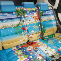 Polynesian Merry Christmas Back Car Seat Cover Funny Santa Beach Tropical Plant and Turtle - Polynesian Pride