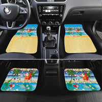 Polynesian Merry Christmas Car Mats Funny Santa Beach Tropical Plant and Turtle - Polynesian Pride