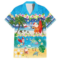 Polynesian Merry Christmas Family Matching Puletasi and Hawaiian Shirt Funny Santa Beach Tropical Plant and Turtle - Polynesian Pride