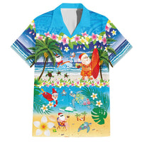 Polynesian Merry Christmas Hawaiian Shirt Funny Santa Beach Tropical Plant and Turtle LT03 Multicolor - Polynesian Pride