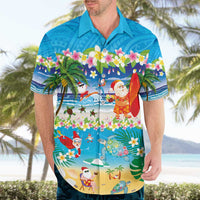 Polynesian Merry Christmas Hawaiian Shirt Funny Santa Beach Tropical Plant and Turtle - Polynesian Pride