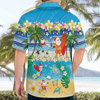 Polynesian Merry Christmas Hawaiian Shirt Funny Santa Beach Tropical Plant and Turtle LT03 - Polynesian Pride