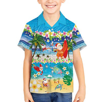 Polynesian Merry Christmas Hawaiian Shirt Funny Santa Beach Tropical Plant and Turtle LT03 - Polynesian Pride