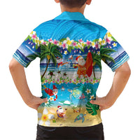 Polynesian Merry Christmas Hawaiian Shirt Funny Santa Beach Tropical Plant and Turtle LT03 - Polynesian Pride