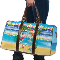 Polynesian Merry Christmas Travel Bag Funny Santa Beach Tropical Plant and Turtle - Polynesian Pride
