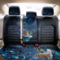 Aotearoa Matariki Back Car Seat Cover Maori Tribal with Silver Fern and Tui Bird Galaxy Style - Polynesian Pride