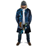 Aotearoa Matariki Cloak Maori Tribal with Silver Fern and Tui Bird Galaxy Style - Polynesian Pride