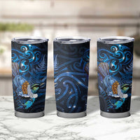 Aotearoa Matariki Tumbler Cup Maori Tribal with Silver Fern and Tui Bird Galaxy Style - Polynesian Pride