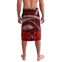 Polynesian Shark Valentine Day Lavalava Hibiscus and Tribal Tattoo Red Style LT03 - Polynesian Pride
