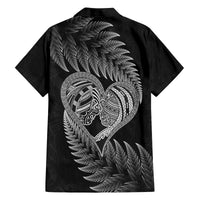 New Zealand Valentine Day Family Matching Tank Maxi Dress and Hawaiian Shirt Aotearoa Warrior and Woman Love Heart Maori Pattern LT03 - Polynesian Pride