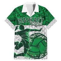 Custom Hawaii Volleyball-Kakau Motif Green Color Family Matching Mermaid Dress and Hawaiian Shirt