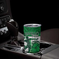 Custom Hawaii Volleyball-Kakau Motif Green Color Tumbler Cup