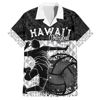 Custom Hawaii Volleyball-Kakau Motif Grayscale Color Family Matching Summer Maxi Dress and Hawaiian Shirt