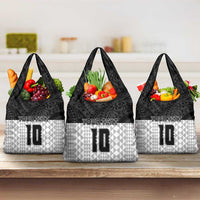 Custom Hawaii Volleyball-Kakau Motif Grayscale Color Grocery Bag LT03 3-pack One Size Black - Polynesian Pride