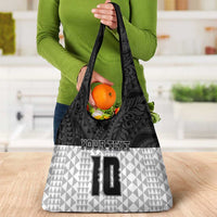 Custom Hawaii Volleyball-Kakau Motif Grayscale Color Grocery Bag LT03 - Polynesian Pride