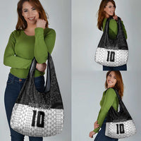Custom Hawaii Volleyball-Kakau Motif Grayscale Color Grocery Bag LT03 - Polynesian Pride