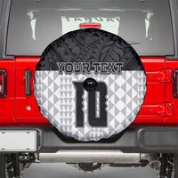 Custom Hawaii Volleyball-Kakau Motif Grayscale Color Spare Tire Cover