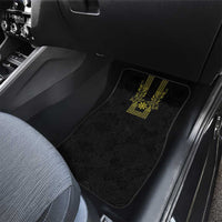 Philippines Barong Style Car Mats with Polynesian Art and Leaf Motif Black-Gold Color