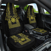 Philippines Barong Style Car Seat Cover with Polynesian Art and Leaf Motif Black-Gold Color LT03 One Size Black - Polynesian Pride