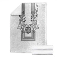 Philippines Barong Style Blanket with Polynesian Art and Leaf Motif Black-White Color LT03 - Polynesian Pride