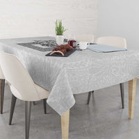 Philippines Barong Style Tablecloth with Polynesian Art and Leaf Motif Black-White Color LT03 - Polynesian Pride
