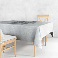 Philippines Barong Style Tablecloth with Polynesian Art and Leaf Motif Black-White Color LT03 - Polynesian Pride