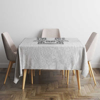 Philippines Barong Style Tablecloth with Polynesian Art and Leaf Motif Black-White Color LT03 - Polynesian Pride