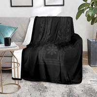 Philippines Barong Style Blanket with Polynesian Art and Leaf Motif Black Color