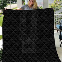 Philippines Barong Style Quilt with Polynesian Art and Leaf Motif Black Color LT03 Black - Polynesian Pride