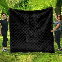 Philippines Barong Style Quilt with Polynesian Art and Leaf Motif Black Color LT03 - Polynesian Pride