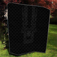 Philippines Barong Style Quilt with Polynesian Art and Leaf Motif Black Color LT03 - Polynesian Pride