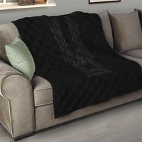 Philippines Barong Style Quilt with Polynesian Art and Leaf Motif Black Color LT03 - Polynesian Pride