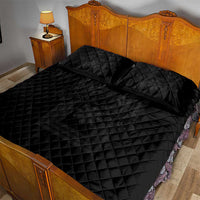 Philippines Barong Style Quilt Bed Set with Polynesian Art and Leaf Motif Black Color LT03 - Polynesian Pride