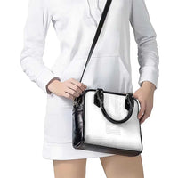 Philippines Barong Style Shoulder Handbag with Polynesian Art and Leaf Motif White Color