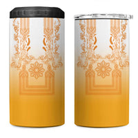 Philippines Barong Style 4 in 1 Can Cooler Tumbler with Polynesian Art and Leaf Motif Yellow Color LT03 One Size: 16 oz Yellow - Polynesian Pride