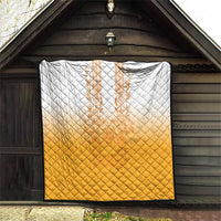 Philippines Barong Style Quilt with Polynesian Art and Leaf Motif Yellow Color