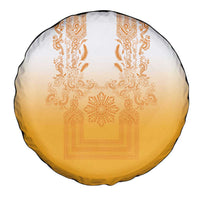 Philippines Barong Style Spare Tire Cover with Polynesian Art and Leaf Motif Yellow Color LT03 - Polynesian Pride