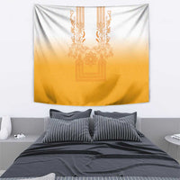 Philippines Barong Style Tapestry with Polynesian Art and Leaf Motif Yellow Color LT03 - Polynesian Pride