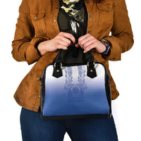 Philippines Barong Style Shoulder Handbag with Polynesian Art and Leaf Motif Blue Color LT03 - Polynesian Pride